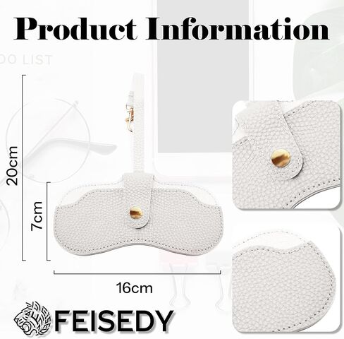 FEISEDY 2Pack Soft Leather Sunglasses Case - Slim Portable Eyeglass Holder-Closure Wrist Strap for Travel & Outdoor in Saudi Arabia