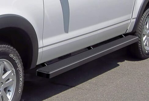 لوحات تشغيل APS (قضبان Nerf ذات خطوات جانبية) متوافقة مع Ford Explorer Sport Trac 2007-2010 Crew Cab (الفولاذ المقاوم للصدأ المطلي بمسحوق أسود 5 بوصات) in Saudi Arabia