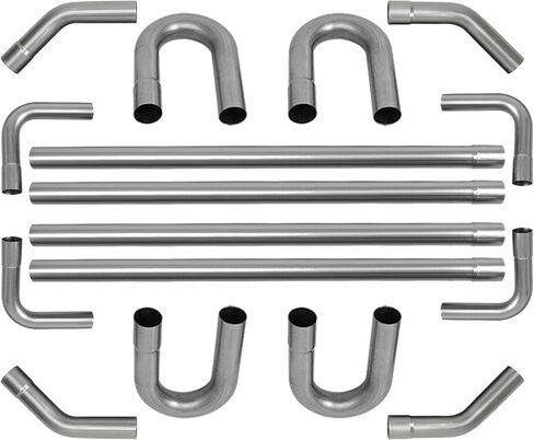 16pcs Universal 3 inch Custom Exhaust Pipe Tubing Mandrel Exhaust Line Straight Bend Kit in Saudi Arabia