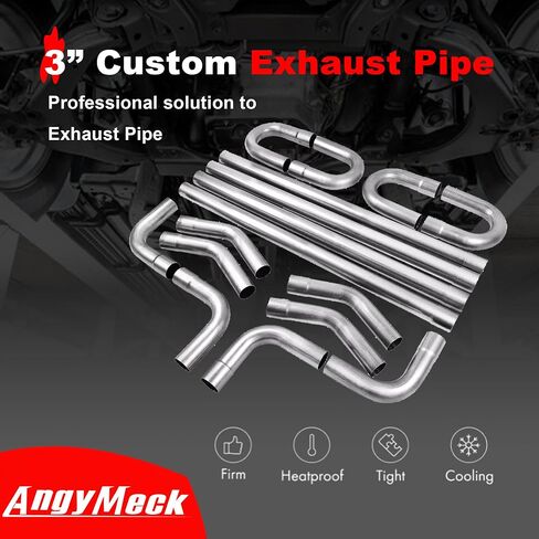 16pcs Universal 3 inch Custom Exhaust Pipe Tubing Mandrel Exhaust Line Straight Bend Kit in Saudi Arabia
