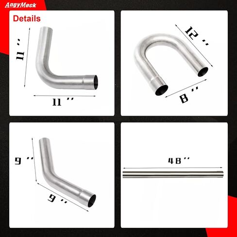 16pcs Universal 3 inch Custom Exhaust Pipe Tubing Mandrel Exhaust Line Straight Bend Kit in Saudi Arabia