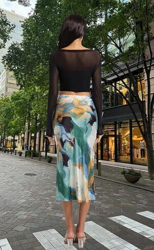 النساء الطويل الساتين تنورة الحرير الأنيقة عالية الخصر كوكتيل حفل زفاف in Kuwait