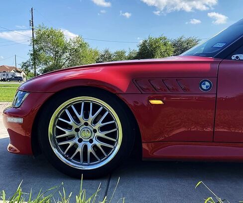 iJDMTOY عدسة مدخنة كهرمانية كاملة LED شريط مصابيح جانبية للحاجز متوافقة مع 1996-02 BMW Z3 Roadster المكشوفة، Z3-M كوبيه، مدعومة بـ 40-SMD LED، استبدل OEM العنبر/العلامات الجانبية الشفافة in Saudi Arabia