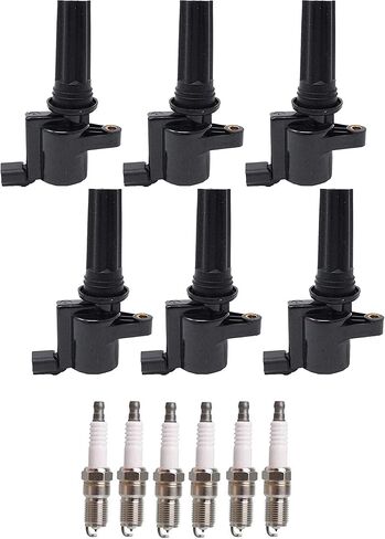 ENA Set of 6 Ignition Coil Pack and Platinum Spark Plug Compatible with Lincoln LS 2000 2001 2002 2003 2004 2005 3.0L V6 Replacement for FD496 DG517 DG528 3403 in Saudi Arabia