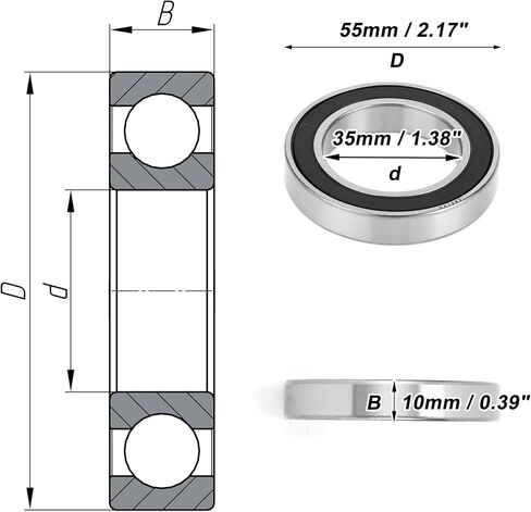 ACROPIX 6307VV Deep Groove Ball Bearings P6 35x80x21mm Lubricated Bearings Double Rubber Seal Black Silver Tone Scooter Skateboard Wheel in Saudi Arabia