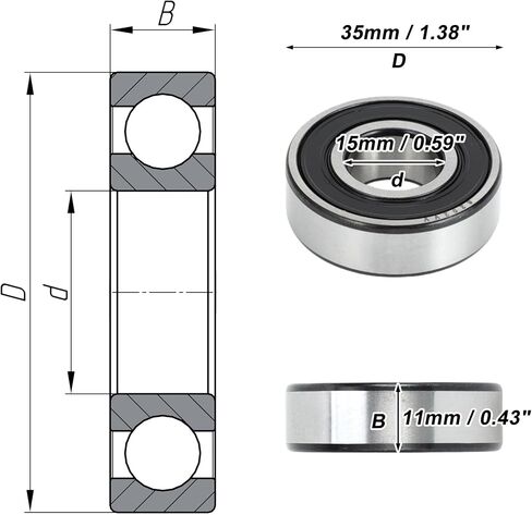 ACROPIX 6307VV Deep Groove Ball Bearings P6 35x80x21mm Lubricated Bearings Double Rubber Seal Black Silver Tone Scooter Skateboard Wheel in Saudi Arabia