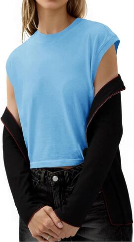 Tankaneo Womens cap cap cap tops summer summer strape lourd fit basic tee basic tee basic in Saudi Arabia