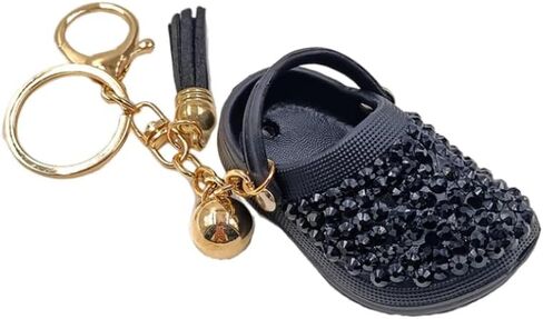 Cute Mini Shoe Charm Keyring Keychains Bling Bling Rhinestone Imitation Shoe Keychain in Saudi Arabia