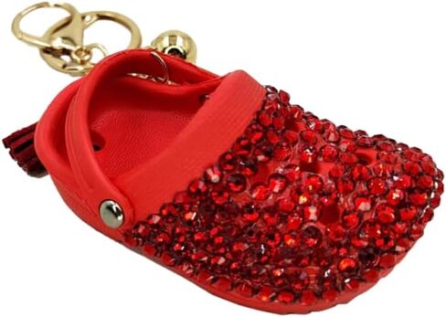 Cute Mini Shoe Charm Keyring Keychains Bling Bling Rhinestone Imitation Shoe Keychain in Saudi Arabia