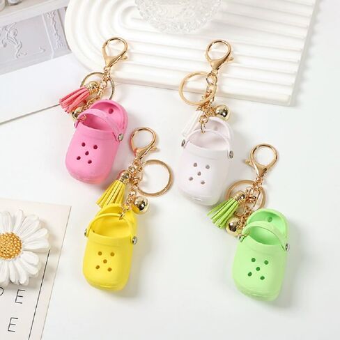 Cute Mini Shoe Charm Keyring Keychains Bling Bling Rhinestone Imitation Shoe Keychain in Saudi Arabia