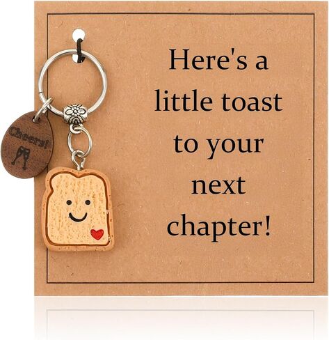 Bread Toast Keychain Coworker Leaving Gifts for Women, New Job New Beginnings Farewell Gift Divorce Retirement College Congratulations Gift Going Away Gifts for Coworkers Women Friends Her in Saudi Arabia