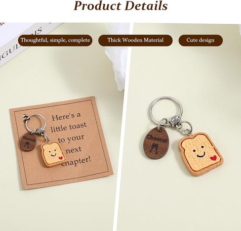 Bread Toast Keychain Coworker Leaving Gifts for Women, New Job New Beginnings Farewell Gift Divorce Retirement College Congratulations Gift Going Away Gifts for Coworkers Women Friends Her in Saudi Arabia