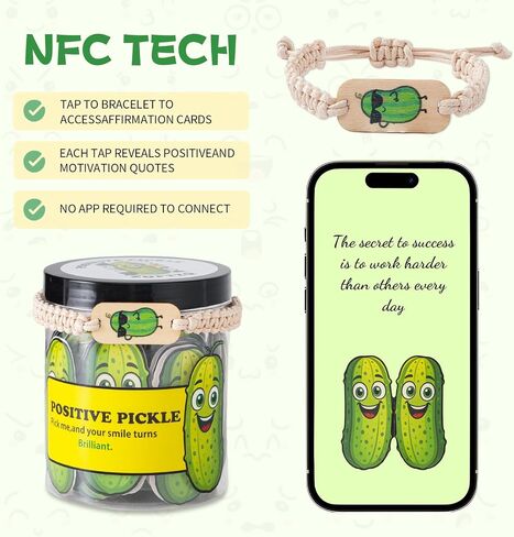 60 Positive Pickle Cards Jar – Funny Encouragement Notes for Daily Motivation, Uplifting Gifts for Women, Men, Friends | Quirky Positive Affirmations & Desk Pick-Me-Up Jar in Kuwait