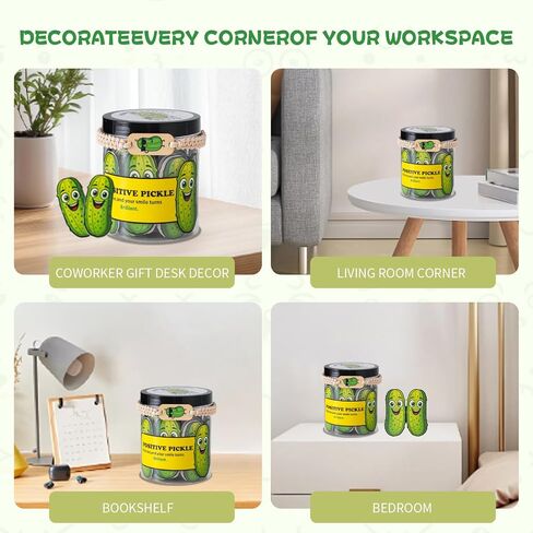 60 Positive Pickle Cards Jar – Funny Encouragement Notes for Daily Motivation, Uplifting Gifts for Women, Men, Friends | Quirky Positive Affirmations & Desk Pick-Me-Up Jar in Kuwait