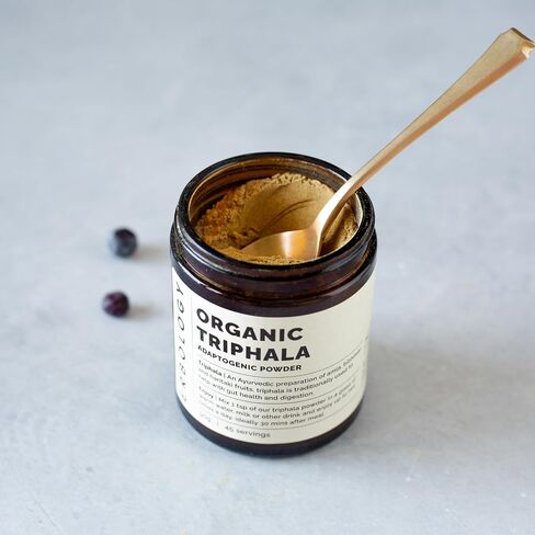 Erbology 100% Organic Tulsi Powder 90g - 90 Servings - Holy Basil - Calm and Mood - Straight from Farm - Raw, Vegan and Gluten-Free - Non-GMO - No Additives or Preservatives - Recyclable Glass Jar in Kuwait