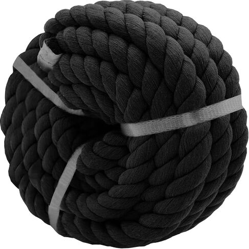 Natural Cotton Rope 1 Inch x 10 Feet Thick Black Rope for Tug of War,Outdoor Sports,Swing,Home Decoration in Saudi Arabia