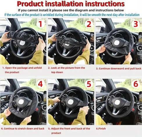 Luxurious PU Leather Steering Wheel Cover - 3D Comfort, No Inner Ring, Car Accessories, Gray in Saudi Arabia