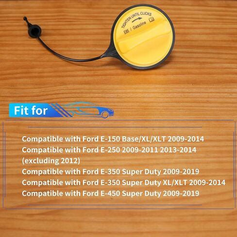 Rldym غطاء الوقود غطاء الغاز 8C2Z-9030-B لـ 2009-2014 Ford E-150، E-250، E-350، E-450 Super Duty، غطاء خزان حشو الوقود يحل محل FC1063 in Saudi Arabia