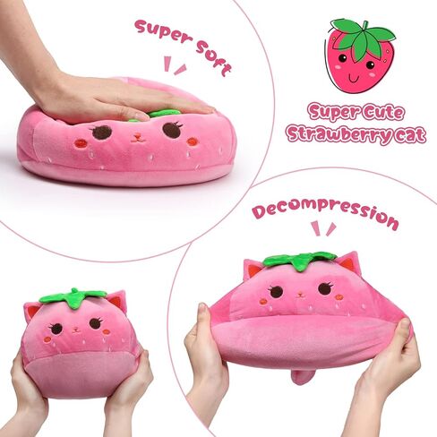 وسادة قطيفة على شكل الكرز، مقاس 40.64 سم من الفاكهة اللطيفة، حيوانات محشوة باللون الوردي للأطفال، وسادة نوم على شكل الكرز الكرتوني، هدايا عيد الميلاد للفتيات والفتيان لتزيين المنزل in Kuwait