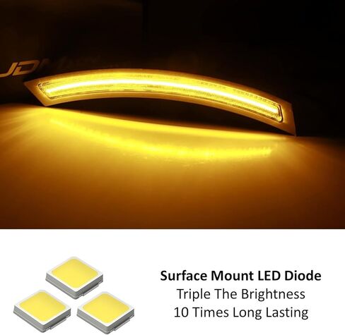 iJDMTOY Dark Smoked Lens Amber Full LED Strip Bumper Reflector Replace Side Marker Light Kit Compatible With 2014-19 BMW F15 X5, Replace OEM Amber Front Reflectors in Saudi Arabia