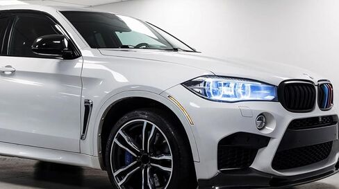 iJDMTOY Dark Smoked Lens Amber Full LED Strip Bumper Reflector Replace Side Marker Light Kit Compatible With 2014-19 BMW F15 X5, Replace OEM Amber Front Reflectors in Saudi Arabia