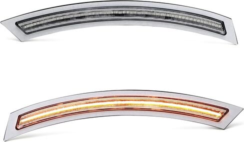 iJDMTOY Dark Smoked Lens Amber Full LED Strip Bumper Reflector Replace Side Marker Light Kit Compatible With 2014-19 BMW F15 X5, Replace OEM Amber Front Reflectors in Saudi Arabia