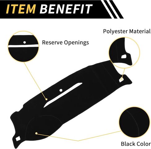 Dash Cover for Chevrolet Silverado 2007-2013 Dash Board Mat Non-Slip Dash Cover Mat Polyester Center Console Dashboard Cover Pad Carpet Black in Saudi Arabia