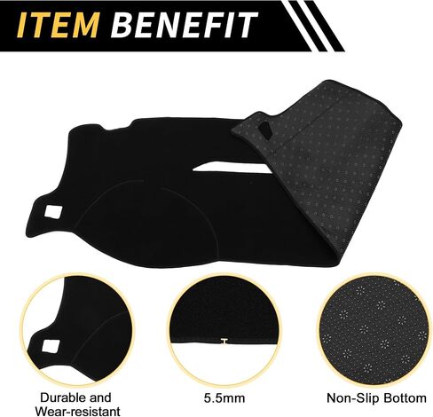 Dash Cover for Chevrolet Silverado 2007-2013 Dash Board Mat Non-Slip Dash Cover Mat Polyester Center Console Dashboard Cover Pad Carpet Black in Saudi Arabia