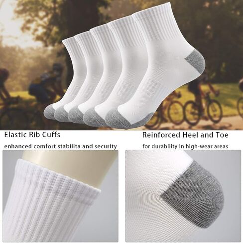 LA DEARCHUU Mens Athletic Quarter Socks, 5 Pairs Low Cut Breathable Casual Socks for Size 6-11 in Kuwait