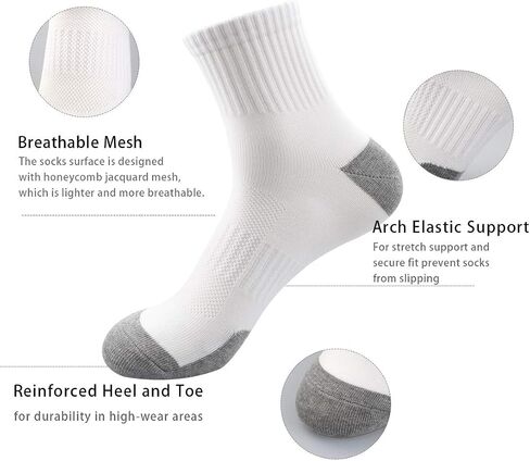 LA DEARCHUU Mens Athletic Quarter Socks, 5 Pairs Low Cut Breathable Casual Socks for Size 6-11 in Kuwait