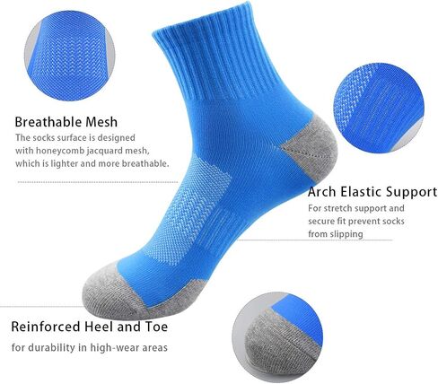 LA DEARCHUU Mens Athletic Quarter Socks, 5 Pairs Low Cut Breathable Casual Socks for Size 6-11 in Kuwait