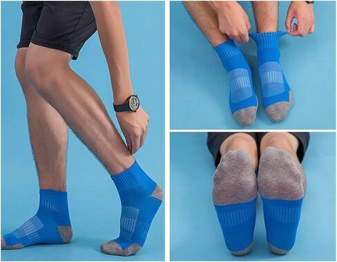 LA DEARCHUU Mens Athletic Quarter Socks, 5 Pairs Low Cut Breathable Casual Socks for Size 6-11 in Kuwait