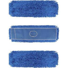 36 Inch Dust Mop Head: Replacement Medium Washable Commercial Mop Head - Sweeper and Janitorial Dust Mop Head Replacement Blue (Blue - 36 Inch, 3 Pack) in Kuwait