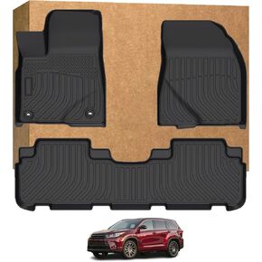 Floor Mats for Toyota Highlander 2014-2019 7Seats, All Weather Protection Floor Liners, Custom Fit Floor Mats for Toyota, TPE Anti-Slip Waterproof Floor Liners (5) in Kuwait