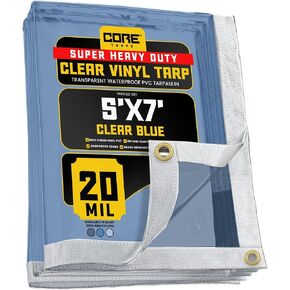 Core Tarps 30 Mil Extreme Heavy Duty Clear Tarp with Gromments - 8x10ft Super Clear Tarps Heavy Duty Waterproof Vinyl Tarpaulin, Transparent Tarp for Outdoor, Camping & Construction, Clear in Saudi Arabia