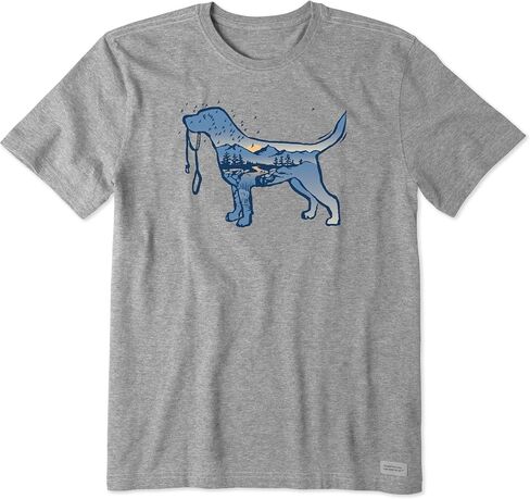 Life is Good Men's Crusher Tee, Short Sleeve Cotton Graphic T-Shirts, Macro Micro Dogscape in Saudi Arabia