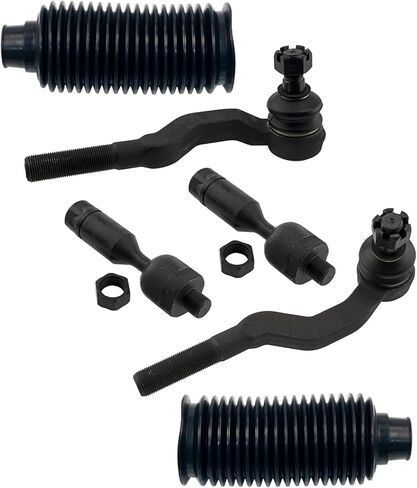 PartsW - طقم توجيه مكون من 6 قطع لسيارة Toyota Tacoma 1995 1996 1997 1998 1999 2000 2001 2002 2003 2004 أطراف قضيب الربط الداخلي والخارجي + أحذية رفع وترس in Saudi Arabia