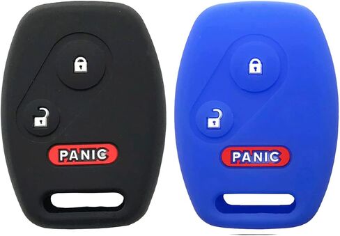 Silicone Protector Key Fob Cover Case fit for Honda Accord Pilot Civic Crosstour CR-V Element Key Fob 3 Buttons (Black+Red) in Saudi Arabia