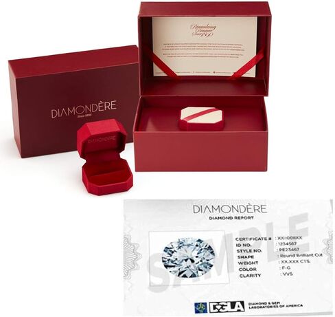 أقراط Diamondere من الأحجار الكريمة الطبيعية والمعتمدة والماس بثلاثة أحجار من الذهب الأبيض عيار 14 قيراط | أقراط الدراسات العليا 0.54 قيراط للنساء in Saudi Arabia