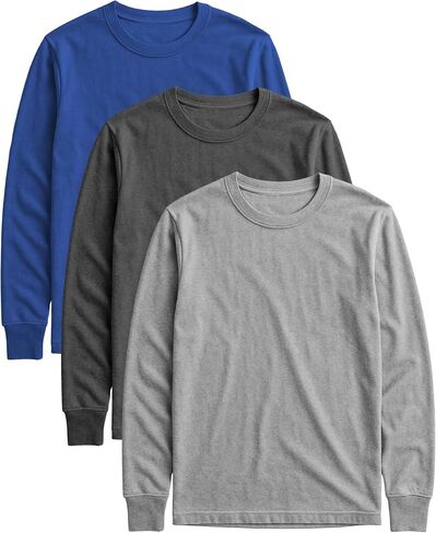 Andrew Scott Womens' Long Sleeve 100% Cotton T Shirt | All Season Crew Neck Base Layer Tops | Multi Packs in Saudi Arabia