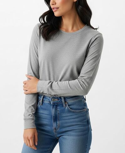 Andrew Scott Womens' Long Sleeve 100% Cotton T Shirt | All Season Crew Neck Base Layer Tops | Multi Packs in Saudi Arabia