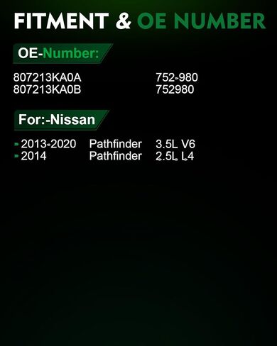منظم نافذة الطاقة الأمامي الأيسر بدون محرك مناسب لـ: -Nissan Pathfinder 2013 2014 2015 2016 2017 2018 2019 2020، لـ Pathfinder 13 14 15 16 17 18 19 20 Sport Utility OE#752-980 807213KA0A in Saudi Arabia