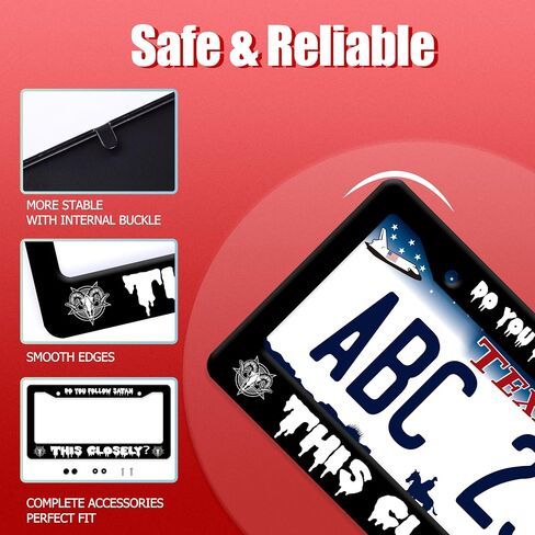 Do You followe Satan This Closely? License Plate Frame Funny License Plate Frames Stainless Steel Accessories Cars Decor with 2 Holes and Screws Fits Standard US CA Vehicles Size 12.2 x 6 Inches in Saudi Arabia