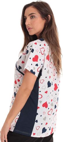 Just Love Women’s Mock Wrap Printed Nursing Scrub Top with Knit Side Panels in Saudi Arabia