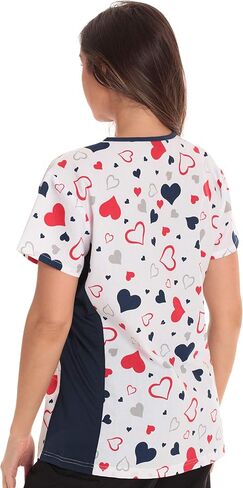 Just Love Women’s Mock Wrap Printed Nursing Scrub Top with Knit Side Panels in Saudi Arabia