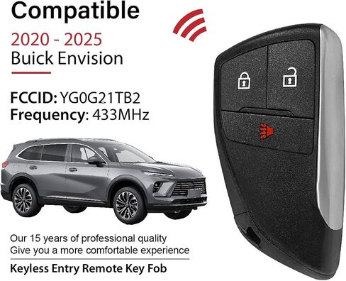 Replacement for 2020 2021 2022 2023 2024 2025 Buick Envision Key Fob Remote Control YG0G21TB2 3 Buttons 49 Chip 433MHz in Saudi Arabia