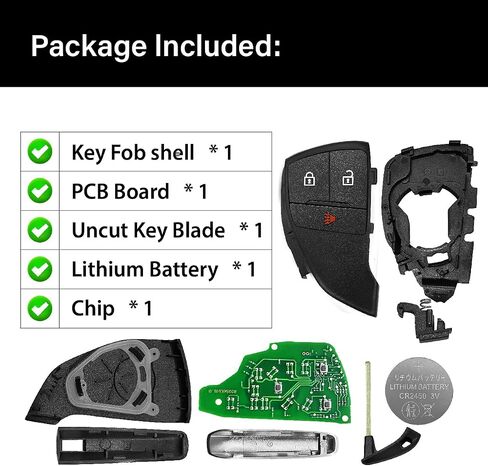 Replacement for 2020 2021 2022 2023 2024 2025 Buick Envision Key Fob Remote Control YG0G21TB2 3 Buttons 49 Chip 433MHz in Saudi Arabia