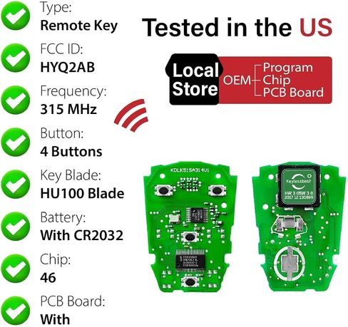 Car Key Fob Remote Keyless Entry Control HYQ2AB 315MHz 4 Button Replacement for 2014-2019 Cadillac ATS CTS Sedan XTS in Saudi Arabia