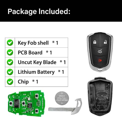 Car Key Fob Remote Keyless Entry Control HYQ2AB 315MHz 4 Button Replacement for 2014-2019 Cadillac ATS CTS Sedan XTS in Saudi Arabia