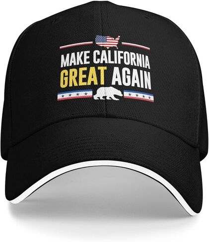 قبعة بيسبول Make Ca California Great Again قبعة Mcga Trucker قبعة بيسبول Make Ca California Great Again للرجال والنساء باللون الأسود in Kuwait